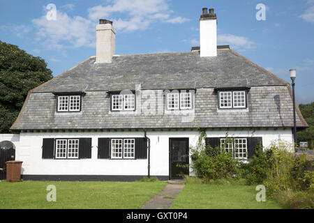 Square Cottage, Cushendun; County Antrim; Northern Ireland Stock Photo