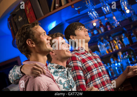 portrait of the fans in the bar Stock Photo