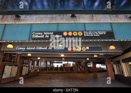 Coney Island subway station Brooklyn New York City Stock Photo