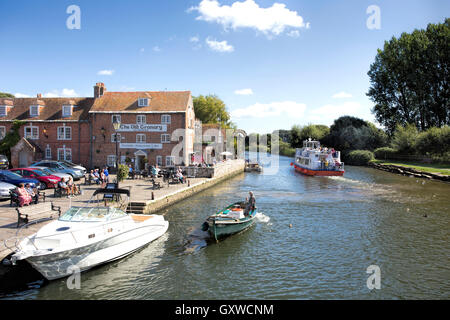 Leisure craft on the River Frome at Wareham, Dorset Stock Photo