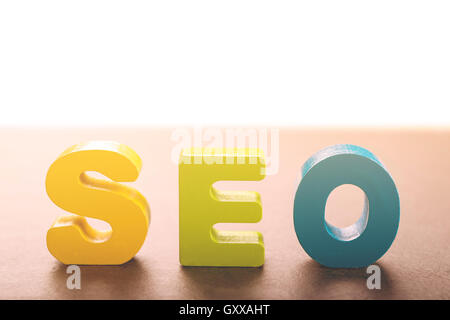 a series of wooden letters to form a word useful to use in blogs or websites Stock Photo
