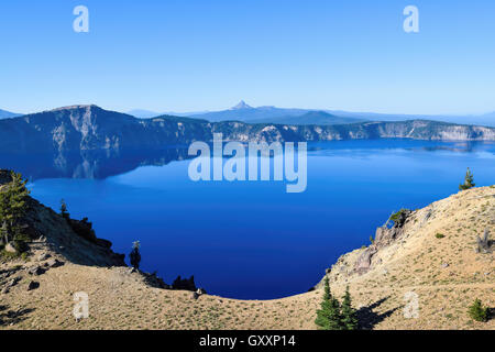 Crater Lake, Mt. Bailey, Llao Rock , Diamond Peak and Mt. Thielsen (looking from summit of Garfield Peak). Crater Lake National Stock Photo