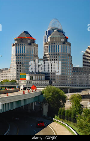 Cincinnati downtown skyline with Procter & Gamble towers Stock Photo