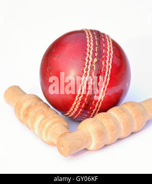 Cricket ball in white background Stock Photo