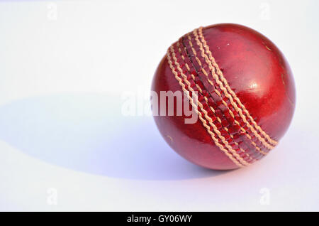 Cricket ball in white background Stock Photo