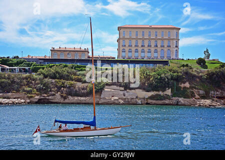 sailing boat leaving the Old Port of Marseille France