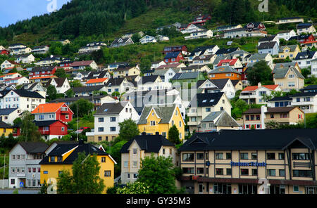 Traditional houses in coastal town of Kristiansund, Romsdal county, Norway Stock Photo