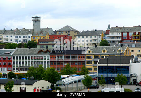 Houses and centre of coastal town of Kristiansund, Romsdal county, Norway Stock Photo