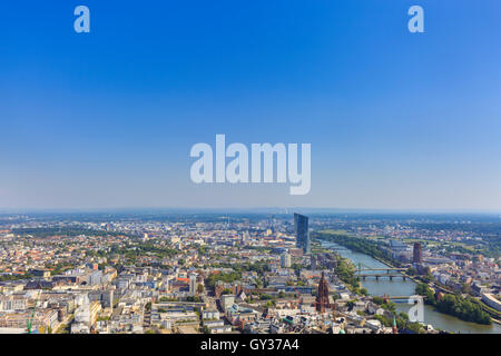 Aerial panorama, Frankfurt am Main, Hesse, Germany Stock Photo