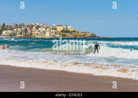 Surfers at Bondi Beach in the Eastern Suburbs Sydney, New South Wales, Australia.