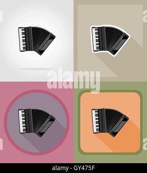 accordion flat icons vector illustration isolated on background Stock Vector