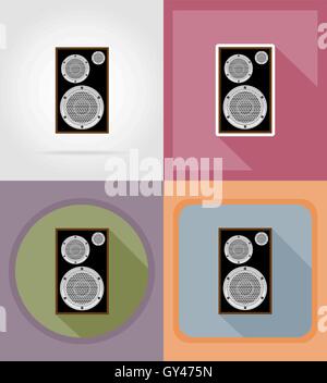 acoustic loundspeaker flat icons vector illustration isolated on background Stock Vector