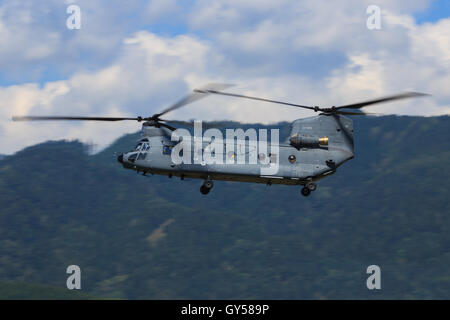 SLIAC, SLOVAKIA - AUGUST 30: Chinook at SIAF airshow in Sliac, Slovakia Stock Photo