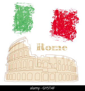 Colosseum Rome Italy Vector Illustration Stock Photo - Alamy