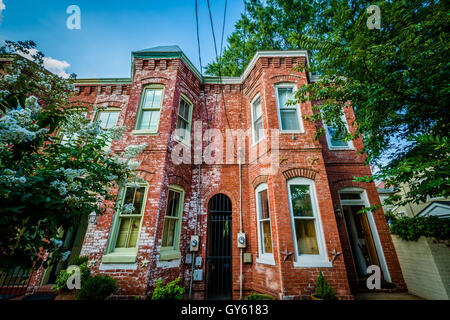 Old brick houses in the Old Town of Alexandria, Virginia. Stock Photo