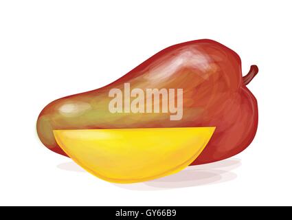 mango fruit isolated on a white background Stock Vector