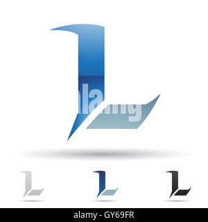 Vector illustration of abstract icons based on the letter L Stock Photo