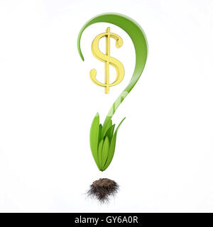 Question mark with dollar Stock Photo