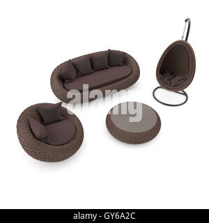 Various rattan furniture Stock Photo