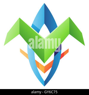 Illustration of Blade Shaped Abstract Icon isolated on a white ...