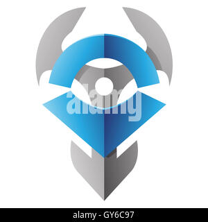 Illustration of Blade Shaped Abstract Icon isolated on a white ...