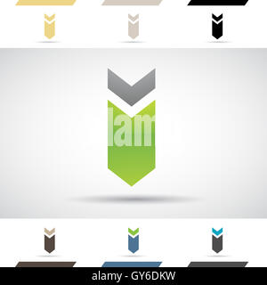 Design Concept of Colorful Stock Logos Icons and Shapes of Letter I, Vector Illustration Stock Photo