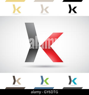 Design Concept of Colorful Stock Logos Icons and Shapes of Letter K, Vector Illustration Stock Photo