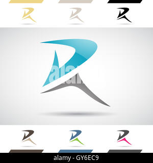 Design Concept of Colorful Stock Logos Icons and Shapes of Letter R, Vector Illustration Stock Photo