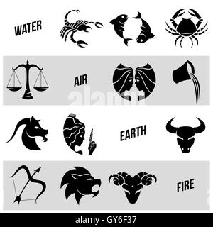 Vector Illustration of Zodiac Star Signs Stock Photo
