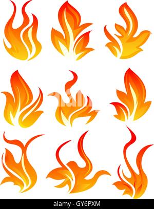 Nine fire icon Stock Vector