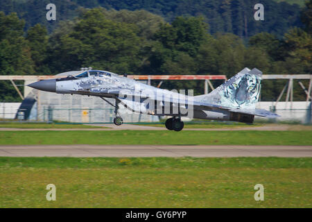 ZELTWEG, STYRIA, AUSTRIA - SEPTEMBER 02: Polish Mikoyan Gurevich MiG-29A at Airpower in Zeltweg, Austria Stock Photo