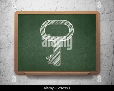 Privacy concept: Key on chalkboard background Stock Photo