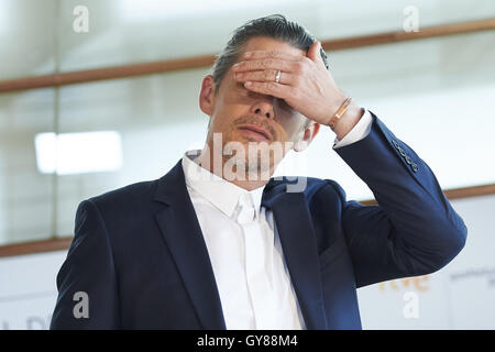 Madrid, Madrid, Spain. 17th Sep, 2016. Actor Ethan Hawke attends 'The Magnificent Seven' photocall during 64th San Sebastian International Film Festival at Kursaal on September 17, 2016 in San Sebastian, Spain. Credit:  Jack Abuin/ZUMA Wire/Alamy Live News Stock Photo