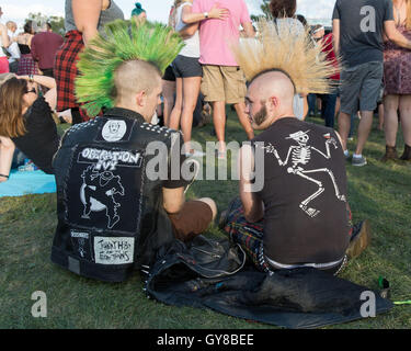 Chicago, Illinois, USA. 17th Sep, 2016. Punkers sport mohawks at Douglas Park during Riot Fest in Chicago, Illinois Credit:  Daniel DeSlover/ZUMA Wire/Alamy Live News Stock Photo