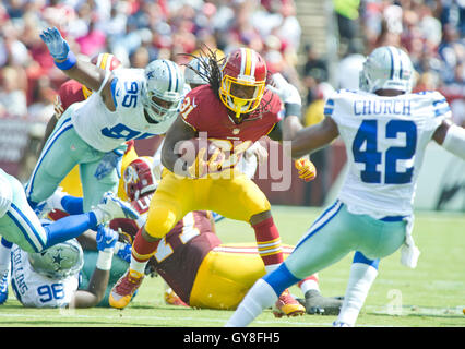 September 12, 2021: Washington Football Team strong safety Landon Collins  (26) surveys the offense during the NFL regular season game between the Los  Angeles Chargers and the Washington Football Team at FedEx