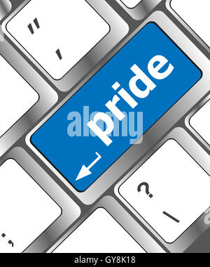 Computer keyboard key with pride word Stock Photo