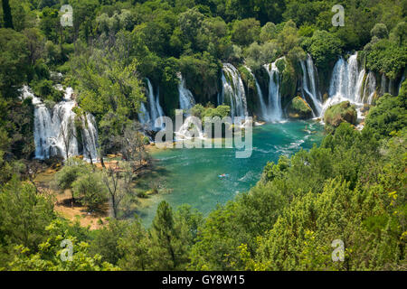 The Trebižat river and spectacular Kravice waterfalls in the vicinity of Ljubuški (West Herzegovina, Bosnia and Herzegovina). Stock Photo