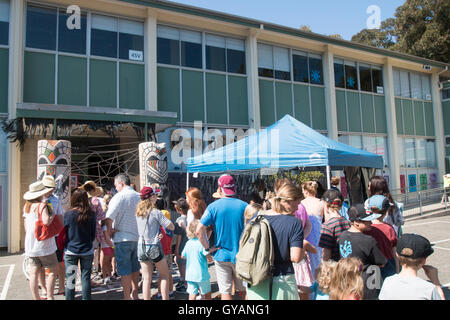Australian primary school annual fete and fair day for students,children,teachers and parents, North Sydney,Australia Stock Photo