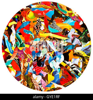 abstract colorful round collage Stock Photo