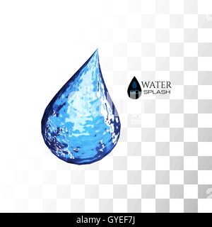 Blue 3D water splash isolated on white Stock Vector