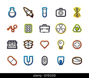 Outline icons thin flat design, modern line stroke style Stock Vector