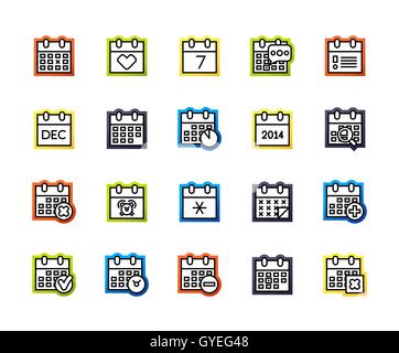 Outline icons thin flat design, modern line stroke style Stock Vector