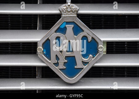 Vintage RAC badge on the front of a car Stock Photo