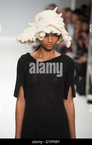 Models on the catwalk during the Apujan Spring/ Summer 2017 London Fashion Week show at Freemasons Hall, London. Stock Photo