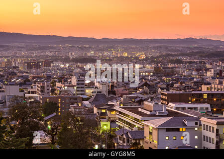 Nara, Japan downtown cityscape at dusk. Stock Photo