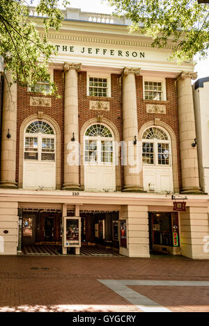 Jefferson Theater, Historic Pedestrian Downtown Mall, East Main Street, Charlottesville, Virginia Stock Photo