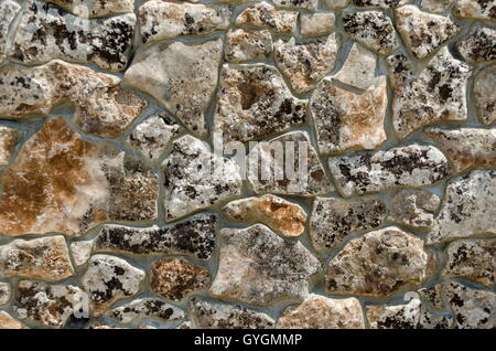 Background made of  stone wall, Giginski monastery, Breznik, Pernik region, Bulgaria Stock Photo