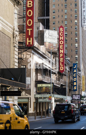 Broadway Theatre Marquee signs, W 45th St., NYC Stock Photo - Alamy