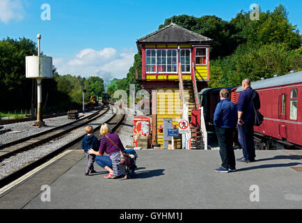 Bolton Abbey railway station, on the Embsay and Bolton Abbey Steam Railway, North Yorkshire, England UK Stock Photo