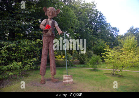 A Willow Sculpture of the BFG at RHS Garden Harlow Carr. Yorkshire, England, UK. Stock Photo